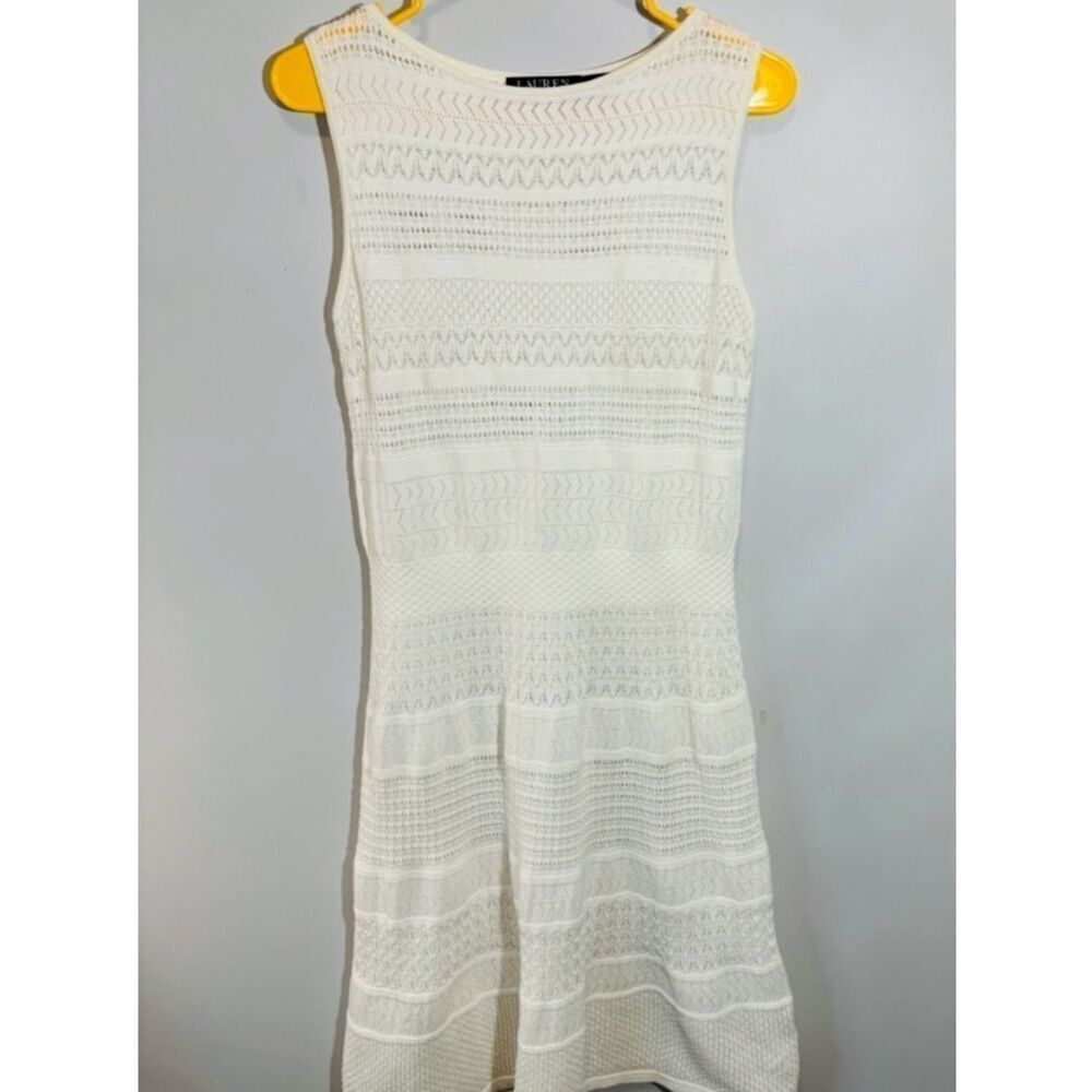 🛍️ Ralph Lauren White Sleeveless Knit Midi Dress